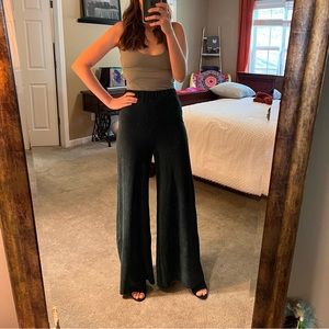 Free People Dark Green Wide Leg Pants